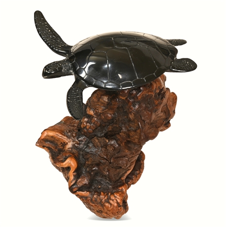 John Perry 'Ebonite' Sea Turtle Sculpture