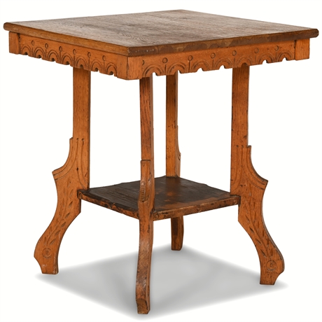Antique Oak Eastlake Parlor Table