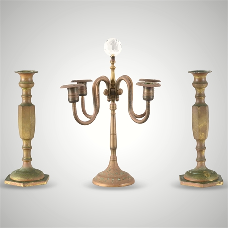 Antique Brass Candlesticks