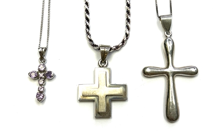 Sterling Silver Lot of Three Crosses