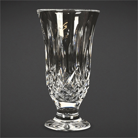 Waterford Lismore Crystal Vase — 7", Signed, Classic Cut Design