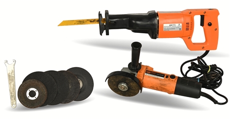 Chicago® Electric Power Tools Reciprocating Saw and 4 1/2" Angle Grinder