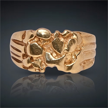 14k Gold Nugget Ring- Size 11.5