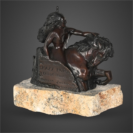 Korczak Ziolkowski Crazy Horse 1/1200 Scale Model Sculpture — Granite Base
