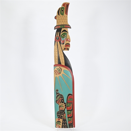 Northwest Coast First Nations Art Carving, Chief with Eagle and Thunderbird