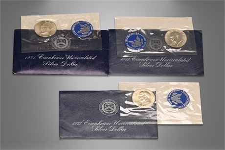 1971 - 1973 Eisenhower Uncirculated Silver Dollars