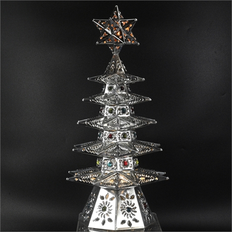 Punched Tin Lighted Christmas Tree