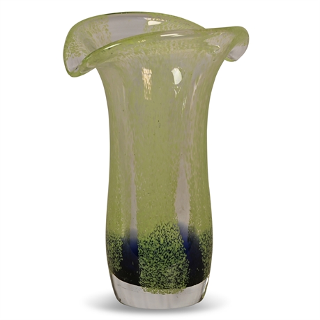 8" Artisan Blown Glass Vase