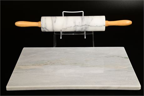 Marble Pastry Board and Rolling Pin