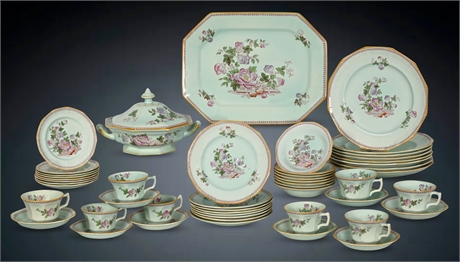 Adams Calyx Ware "Singapore Bird" Pattern Service for 8 - 50 Pieces