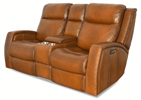 Flexsteel Mustang Leather Power Recline Sofa