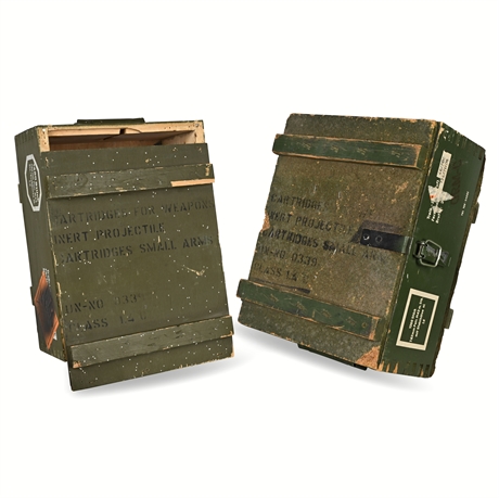 East German DDR Ammo Crates – 7.62 mm M43, Dovetail, Hinged Lid
