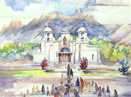 Virginia Roach "Our Lady of Health Church" Watercolor