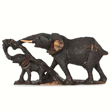 Vintage 9.5" Carved Ironwood Elephant Sculpture