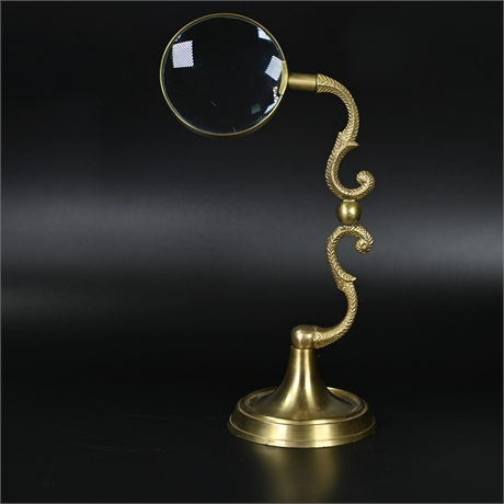 Standing Brass Magnifying Glass
