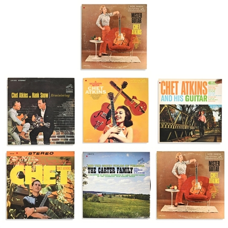 Chet Atkins Country & Nashville Sound LPs — 7 Records Incl. Carter Family