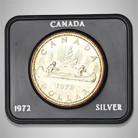 1972 Canada Silver Dollar – Voyageur Design – Queen Elizabeth II