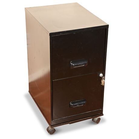 Rolling Two Drawer File Cabinet