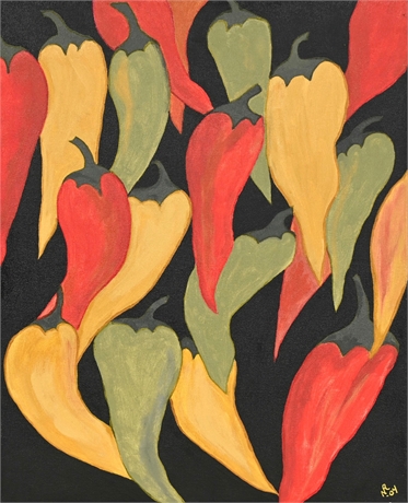 'Some Like it Hot' - Chile Pepper Painting on Canvas