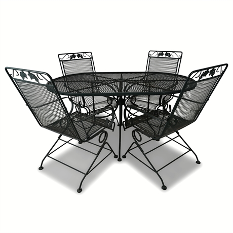 Mid-Century Wrought Iron Patio Dining Set