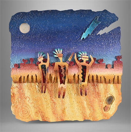 Terri Dennis “Celestial Celebration” — Agate Moon Textured Wall Sculpture