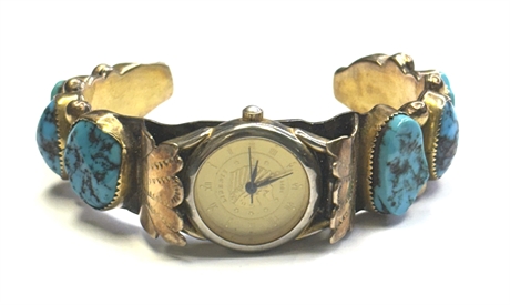 Liberty Watch with Turquoise Cuff