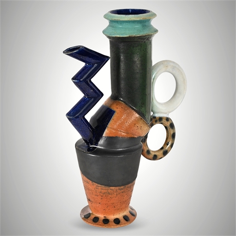 Postmodern Ceramic Vessel, Signed & Dated 1995