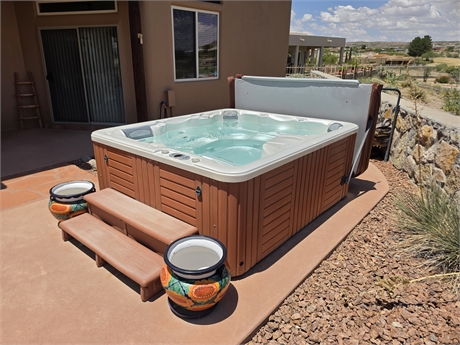 Caldera Spas Martinique Hot Tub — Cover, PivotPro Lifter, Steps