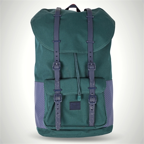 Herschel Little America Backpack – Green & Navy with Perforated Panels