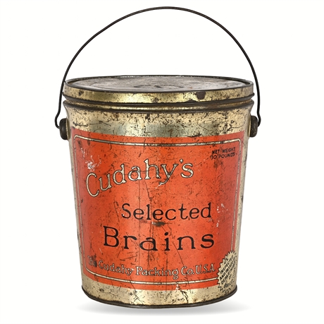 Cudahy’s Selected Brains 10 lb CANCO Pail – 1920s–30s Oddity Tin