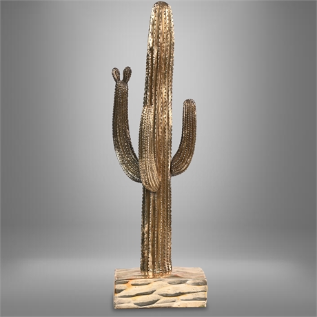 Saguaro Cactus Sterling Silver Clad Sculpture