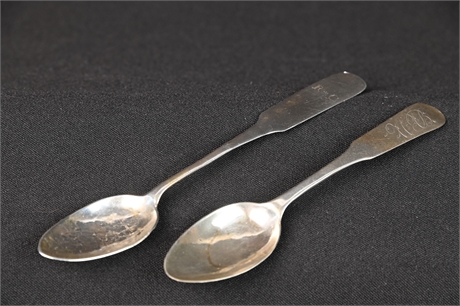 Pair Antique Sterling Spoons