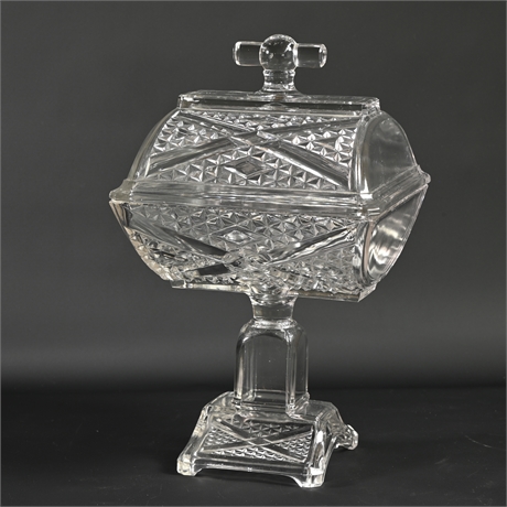1880's Adams Pressed Glass Lidded Compote/Candy Dish
