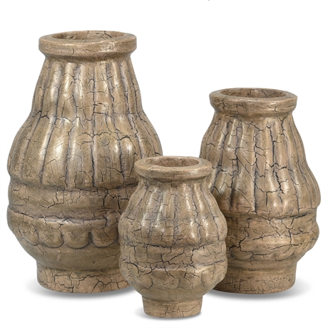 (3) Large Rustic Vases