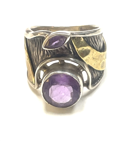 Sterling Silver With Purple Stones