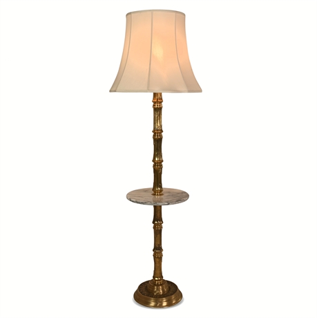 66" Bamboo Theme Brass Floor Lamp