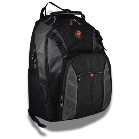 SwissGear Sherpa Laptop Backpack Black Gray Padded Travel