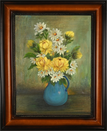 Lora Matthew's Floral Still-Life Oil on Stretched Canvas