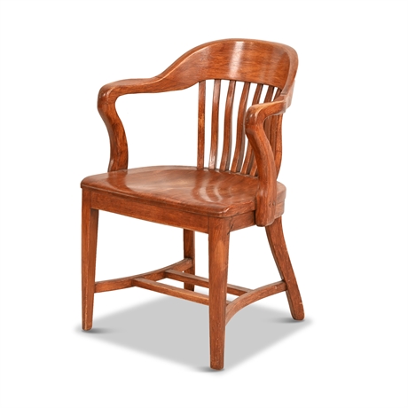 Antique Oak Banker's Chair