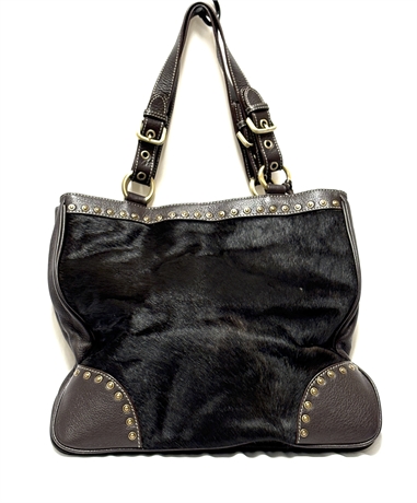 Aqua Madonna Brown Pony Purse