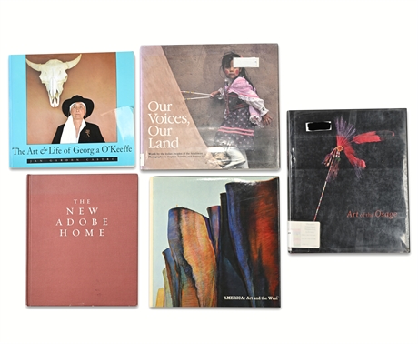 Lot of 5 Art & Southwest Books – Georgia O’Keeffe, Native American & Adobe