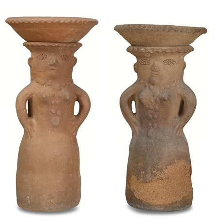 Pair Terracotta Plant Stands