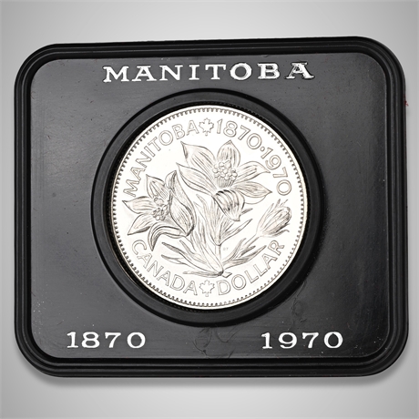 1970 Canada Silver Dollar – Manitoba Centennial – Queen Elizabeth II