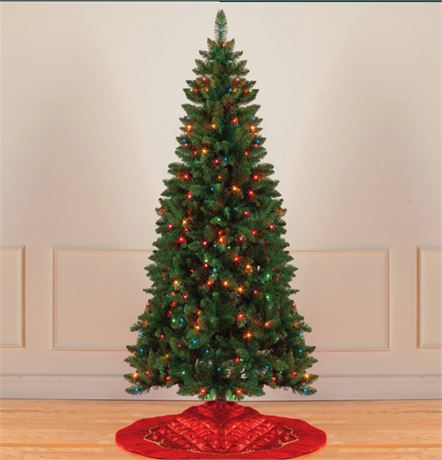 7' Slim Pre-Lit Christmas Tree