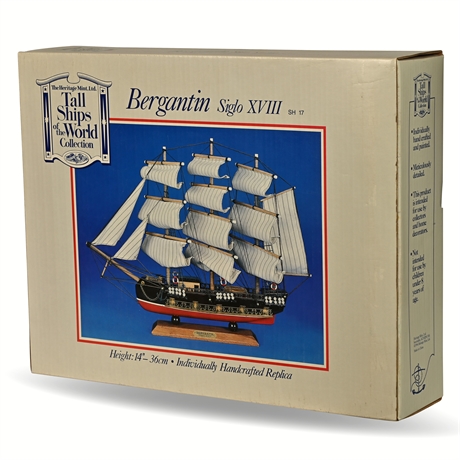 Bergantin Siglo XVIII Wood Model Ship by Heritage Mint