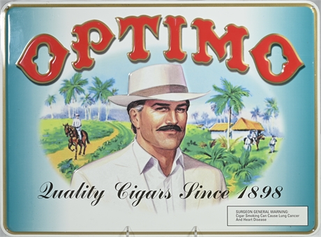 Optimo Cigar 1898 Metal Promotion Sign