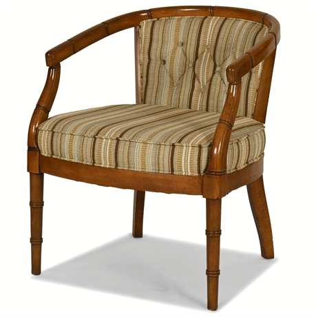 Mid-Century Campaign Style Barrel Back Chair by Chaircraft