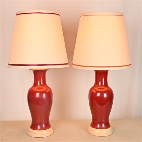 Pair Vintage 33" Table Lamps