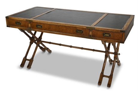 Brandt Brass-Mounted Walnut Campaign Writing Table