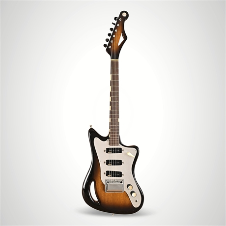 1960s Teisco T-60 Sunburst Electric Guitar with Original Case